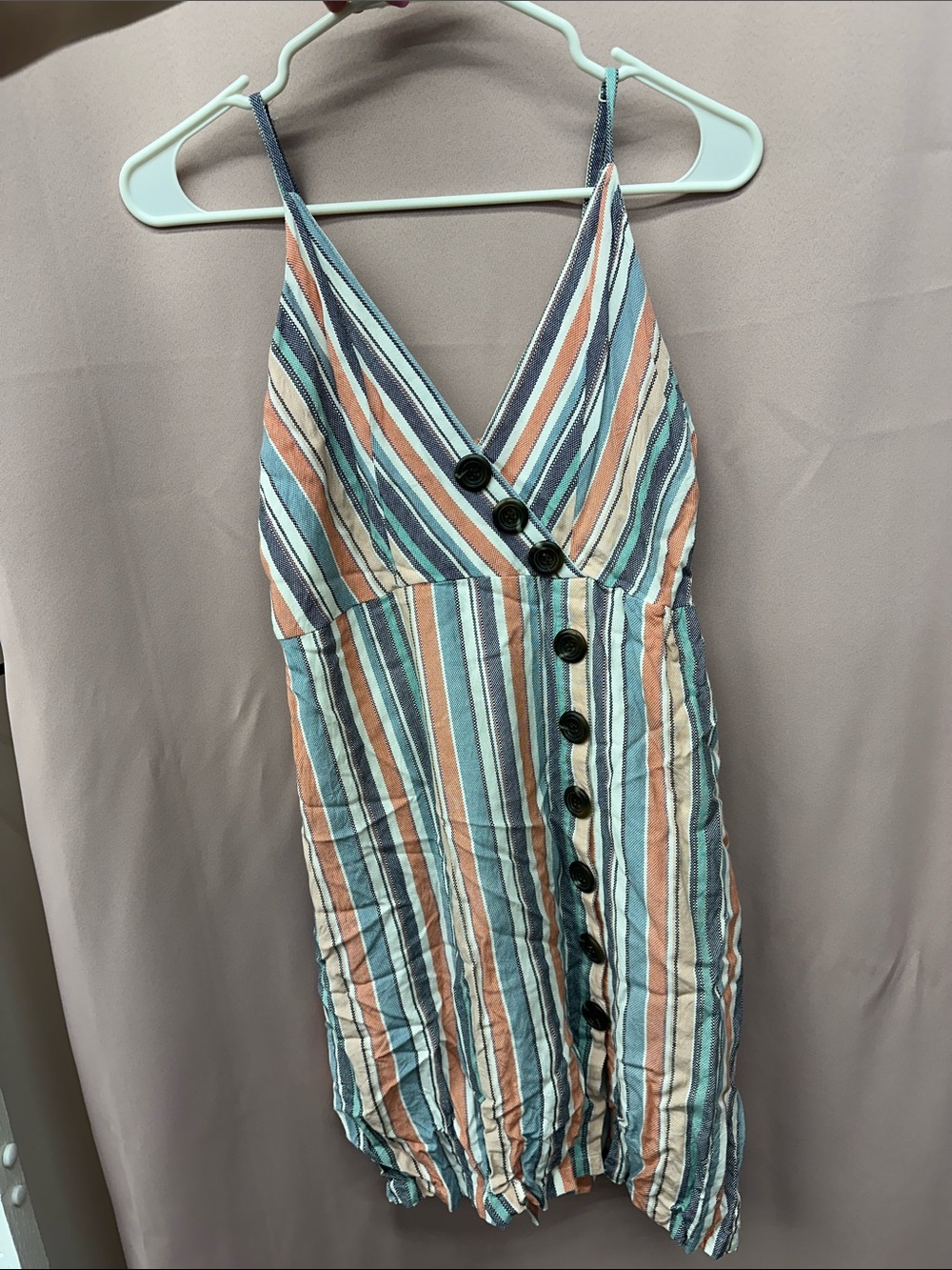 Daytrip Cream Dress with Blue & Peach Accents